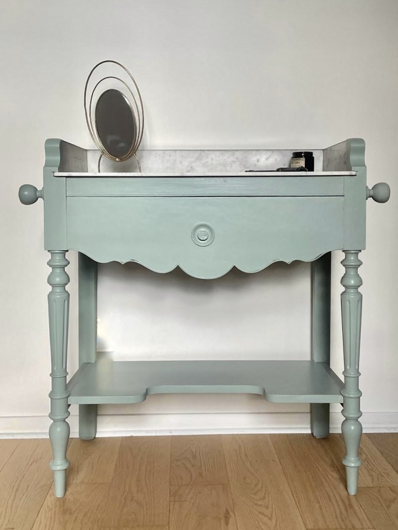 Coiffeuse bois et marbre